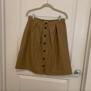 J. Crew Knee-Length Button Down Wool Skirt